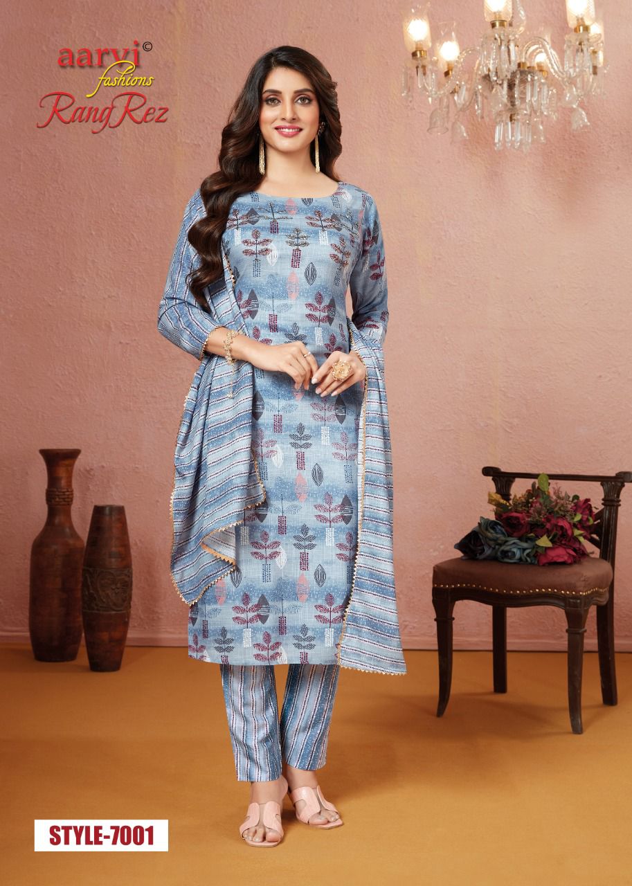 Aarvi Rangrez 1 Wholesale Kurti With Bottom Dupatta Collection